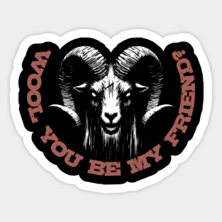 Charming and Friendly Satanic Ram Goat Sticker